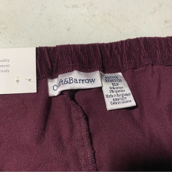 New Croft & Barrow Womens Stretch Corduroy Pants size XLP maroon Pull on BNWT - Picture 2 of 7
